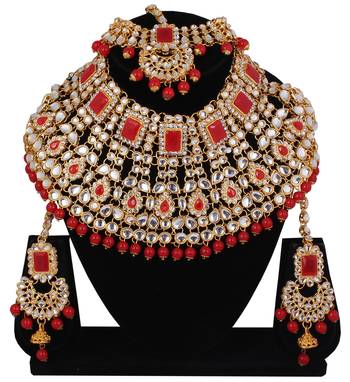 Red cubic zirconia necklace-sets 1