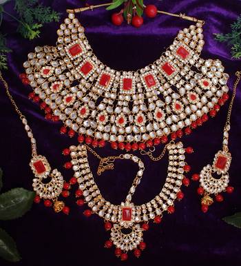 Red cubic zirconia necklace-sets 3