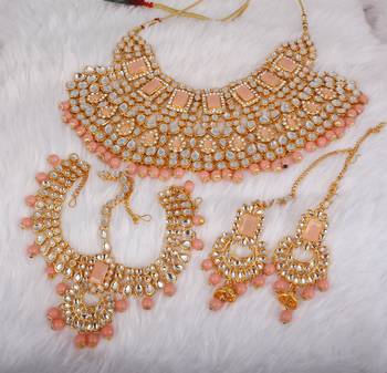 Beige cubic zirconia necklace-sets 2