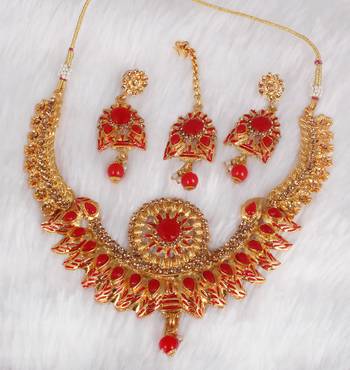 Red cubic zirconia necklace-sets 2