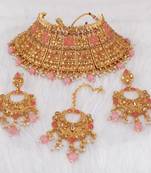 Pink cubic zirconia necklace-sets