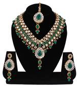 Green cubic zirconia necklace-sets