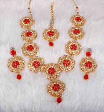 Red cubic zirconia necklace-sets 2