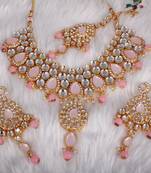 Pink cubic zirconia necklace-sets
