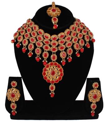 Red cubic zirconia necklace-sets 1