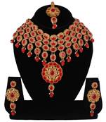 Red cubic zirconia necklace-sets
