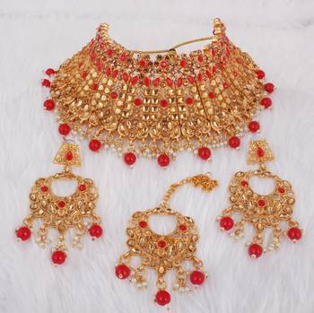Red cubic zirconia necklace-sets 1