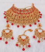 Red cubic zirconia necklace-sets