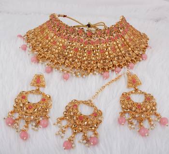 Pink cubic zirconia necklace-sets 1