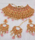Pink cubic zirconia necklace-sets