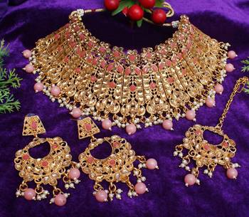 Pink cubic zirconia necklace-sets 2