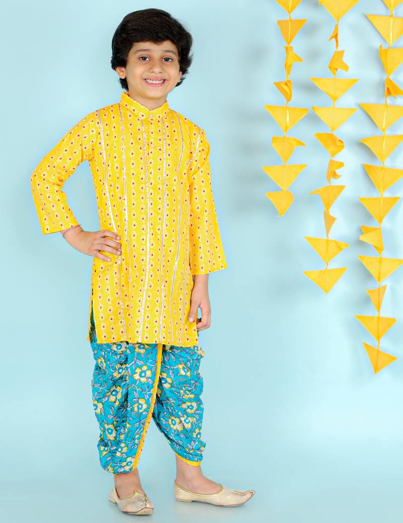 KID1 Gota lace Kurta with dhoti