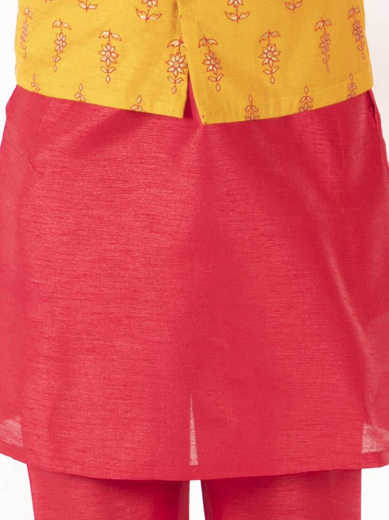 KID1 SEQUIN EMBROIDERED JACKET WITH KURTA PAJAMA