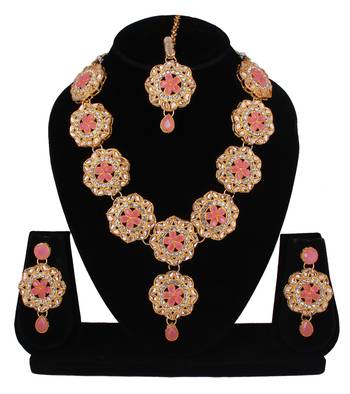 Pink cubic zirconia necklace-sets 1