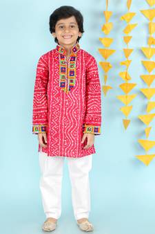 KID1 Bandhani Print Kurta Pajama