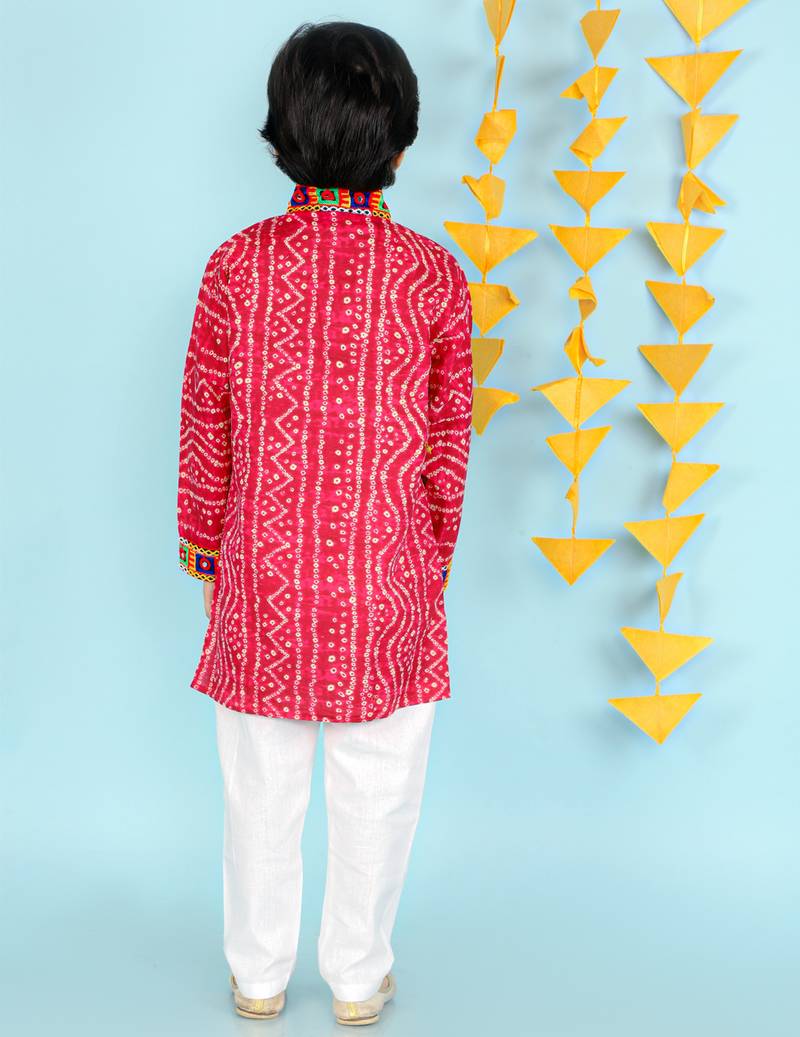 KID1 Bandhani Print Kurta Pajama