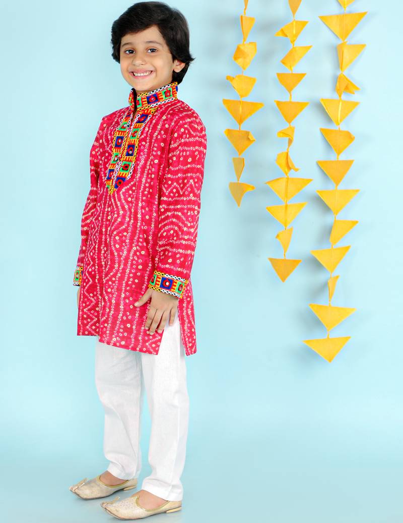 KID1 Bandhani Print Kurta Pajama