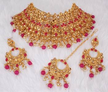 Pink cubic zirconia necklace-sets 1