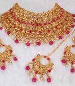 Pink cubic zirconia necklace-sets