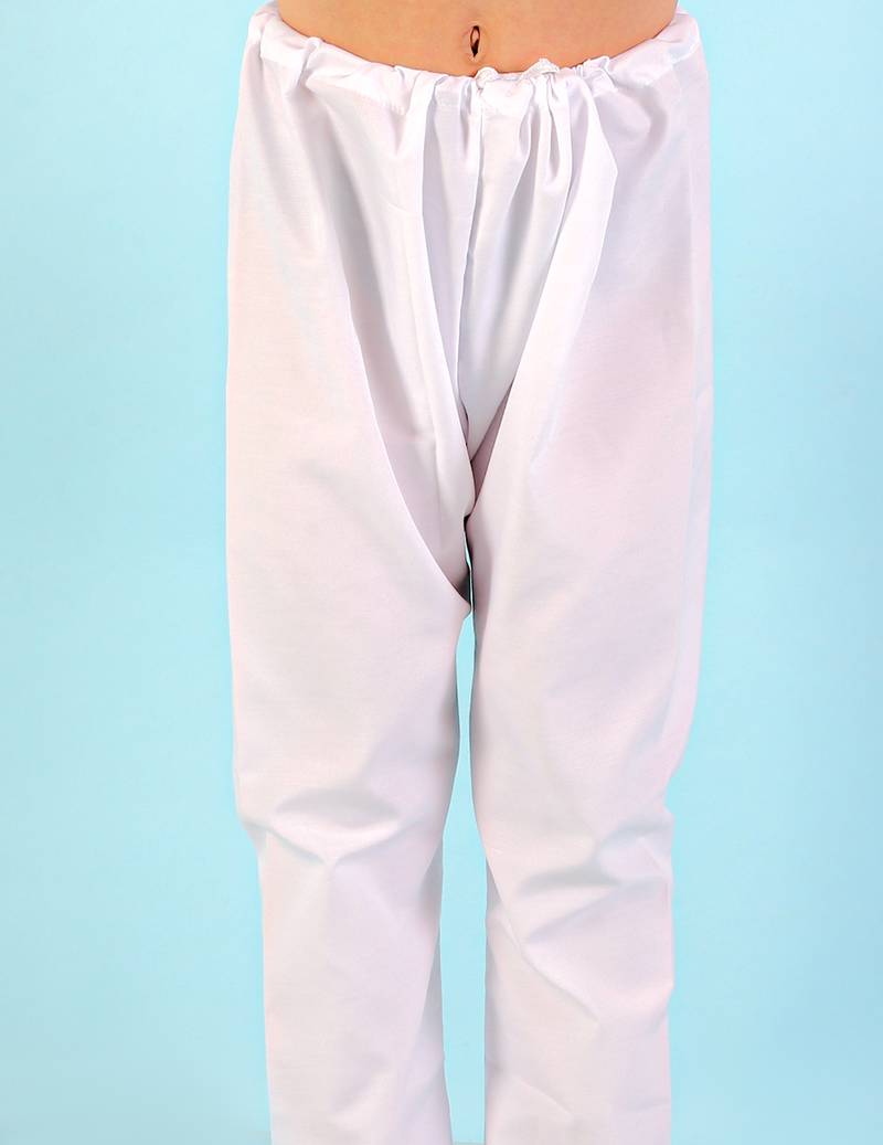 KID1 White chikan work kurta pyjama