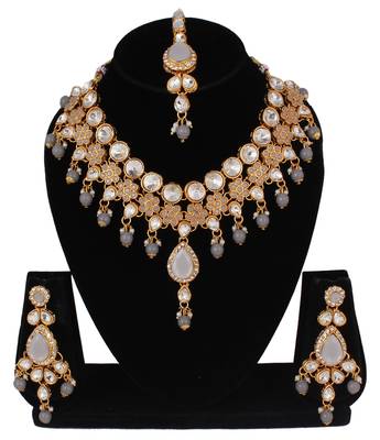 Grey cubic zirconia necklace-sets 1