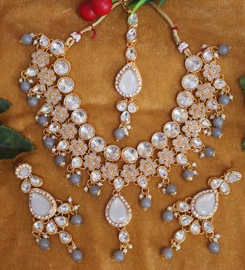 Grey cubic zirconia necklace-sets 3