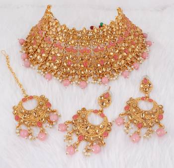 Pink cubic zirconia necklace-sets 1