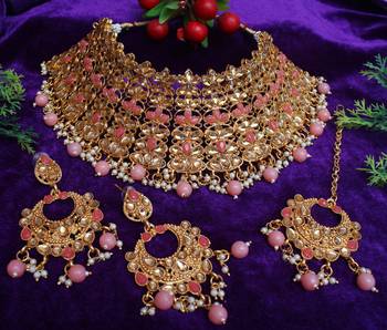 Pink cubic zirconia necklace-sets 2