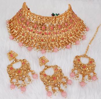 Pink cubic zirconia necklace-sets 1