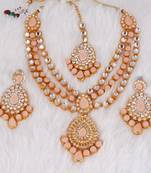Beige cubic zirconia necklace-sets