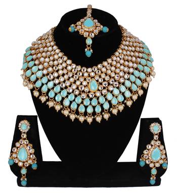 Blue cubic zirconia necklace-sets 1