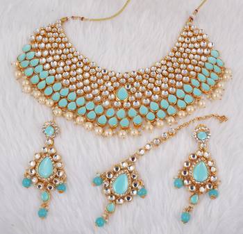 Blue cubic zirconia necklace-sets 2