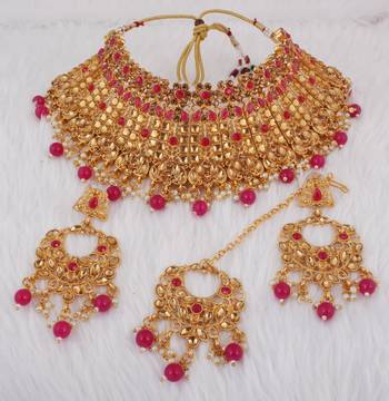 Pink cubic zirconia necklace-sets 1