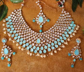 Blue cubic zirconia necklace-sets 3
