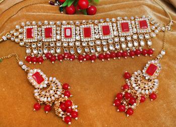 Red cubic zirconia necklace-sets 2