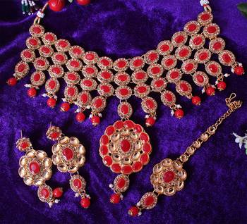 Red cubic zirconia necklace-sets 3