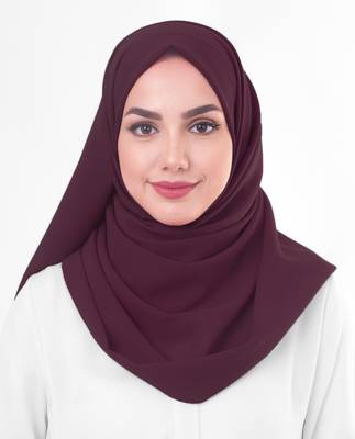 Brown plain georgette hijab 1