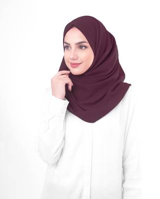 Brown plain georgette hijab 2