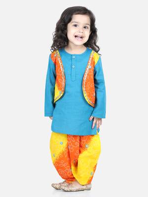 Cotton Full Sleeve Kurta Pajama - Indigo 1