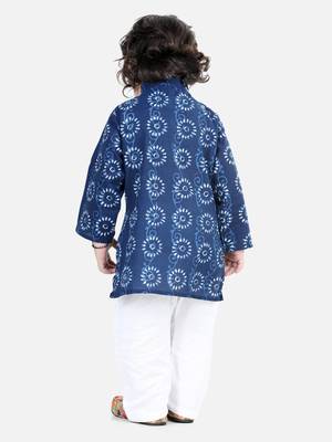 Cotton Full Sleeve Kurta Pajama - Blue 3