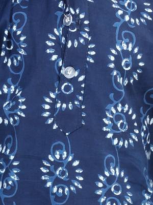 Cotton Full Sleeve Kurta Pajama - Blue 4