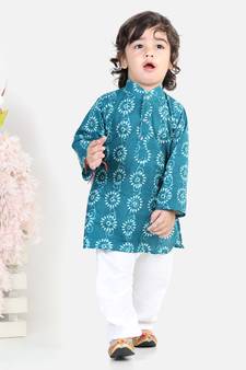 Cotton Full Sleeve Kurta Pajama - Indigo