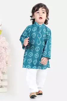 Cotton Full Sleeve Kurta Pajama - Indigo