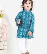 Cotton Full Sleeve Kurta Pajama - Indigo