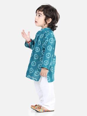 Cotton Full Sleeve Kurta Pajama - Indigo 2