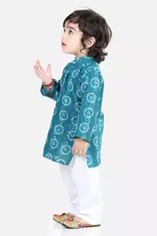 Cotton Full Sleeve Kurta Pajama - Indigo