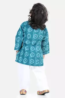 Cotton Full Sleeve Kurta Pajama - Indigo