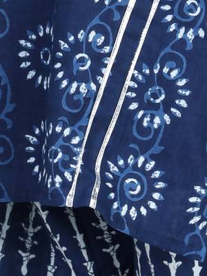 Blue printed cotton boys-kurta-pyjama 4