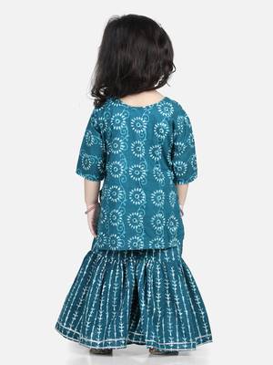 Blue printed cotton boys-kurta-pyjama 3