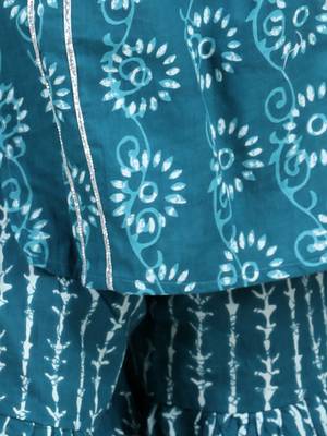 Blue printed cotton boys-kurta-pyjama 4